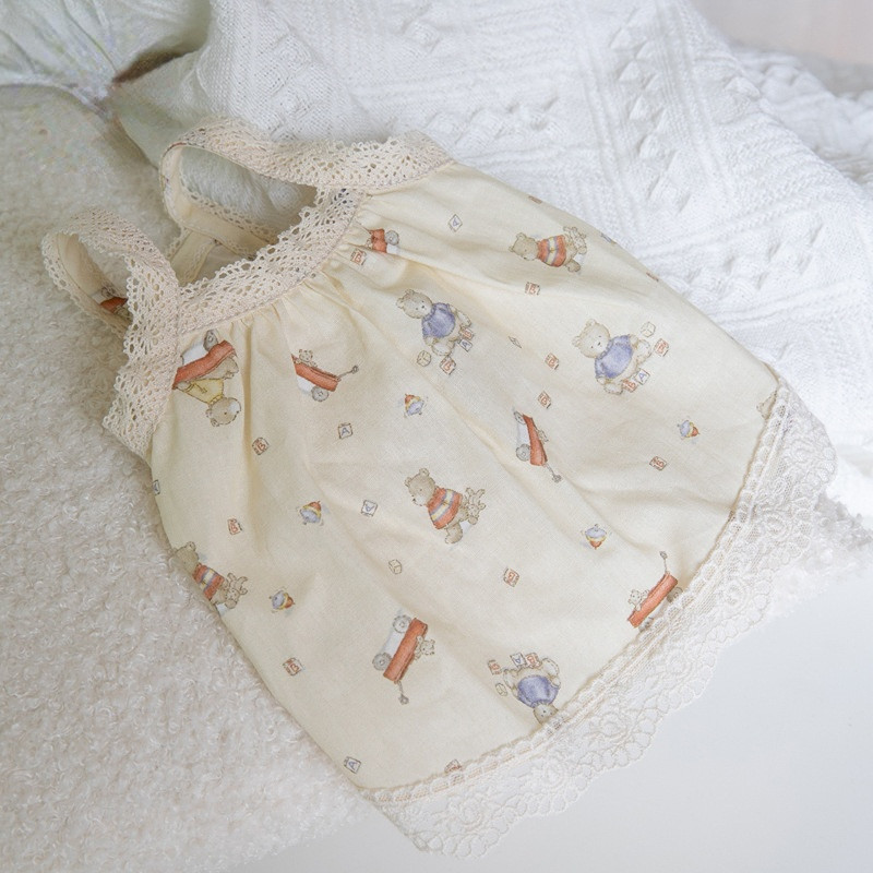 INS Little Bear Print Csipke Alkalmi ruha Kisállat macska kutya maci ruha divat kisállat kutyus virágos ruha kölyökruha macskaruhák