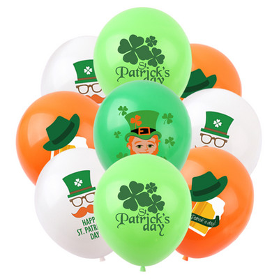 Dan svetog Patrika Tematska zabava Zelena djetelina Balon od lateksa od 12 inča Irish Day Green Hat Clover