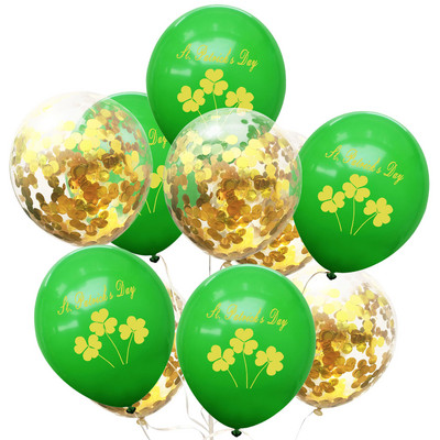 Szent Patrik napi zöld lóhere témaparti 12 hüvelykes ír napi zöld kalap lóhere latex léggömb