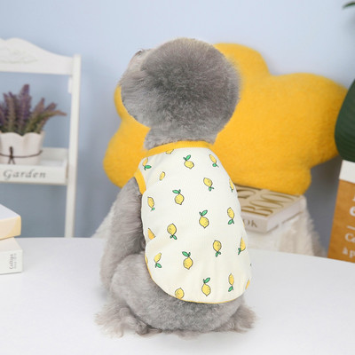 Lemon Print Naminių gyvūnėlių liemenė Naminių šunų Drabužiai Marškinėliai Drabužiai Vasariniai Šunys Naminių gyvūnėlių Liemenės Čihuahua Kvėpuojanti Mergaitė Mopsas Naminių gyvūnėlių liemenė Jorko meškiukas