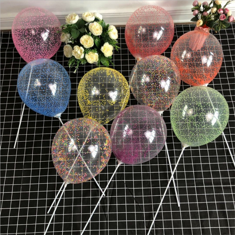 10gab 12 collu caurspīdīgi burbuļbaloni, kas biezina kāzu rotājumus dzimšanas dienas svinību izstrādājumi, gadadiena