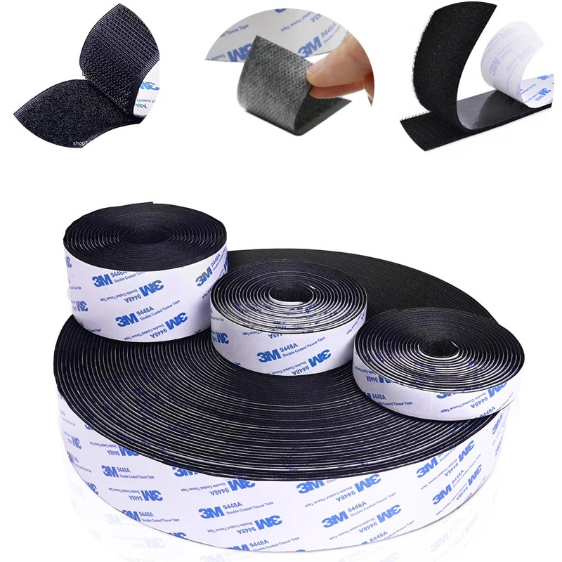 1 metru/perechi Bandă de fixare cu cârlig și buclă puternică, autocolantă, autocolantă din nailon cu adeziv pentru bricolaj 20/25/30/38/50mm