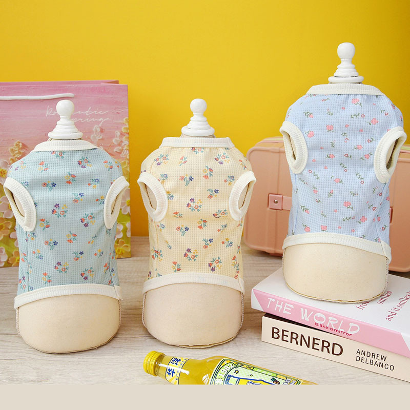 Lillelised koerakapuutsid Vest Lemmiklooma suveriided Pullover Koera Tsärk Riietus Varrukateta dressipluus Vestid Väikestele Koertele Chihuahua XXL