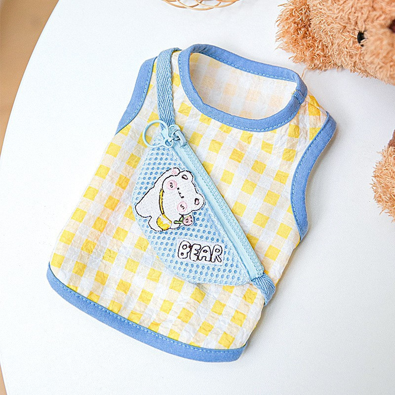 Cute Rabbit Satchel suņu sukains Dzīvnieku izšūta veste Bišons Divkājains Mīksts Suņu Apģērbs Vasaras Elpojošs Apģērbs