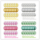 20 vnt 12 colių 1-ojo gimtadienio vakarėlio vestuvių dekoravimo šventės reikmenys metalo spalvų derinio latekso balionas