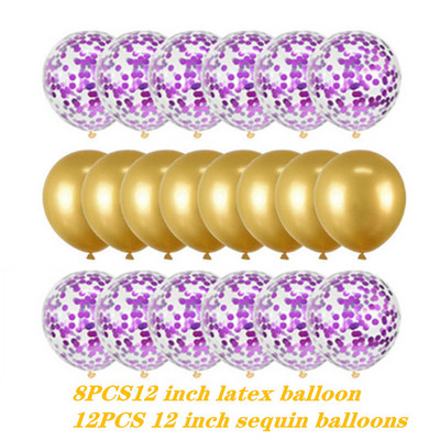 20 vnt 12 colių 1-ojo gimtadienio vakarėlio vestuvių dekoravimo šventės reikmenys metalo spalvų derinio latekso balionas