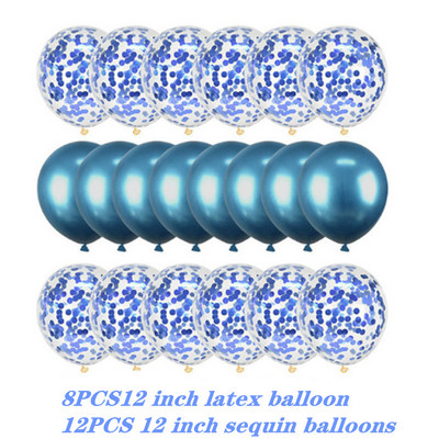 20 vnt 12 colių 1-ojo gimtadienio vakarėlio vestuvių dekoravimo šventės reikmenys metalo spalvų derinio latekso balionas