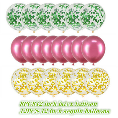 20 vnt 12 colių 1-ojo gimtadienio vakarėlio vestuvių dekoravimo šventės reikmenys metalo spalvų derinio latekso balionas