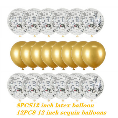20 vnt 12 colių 1-ojo gimtadienio vakarėlio vestuvių dekoravimo šventės reikmenys metalo spalvų derinio latekso balionas