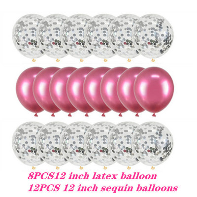 20 vnt 12 colių 1-ojo gimtadienio vakarėlio vestuvių dekoravimo šventės reikmenys metalo spalvų derinio latekso balionas