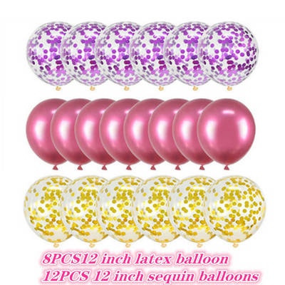 20 vnt 12 colių 1-ojo gimtadienio vakarėlio vestuvių dekoravimo šventės reikmenys metalo spalvų derinio latekso balionas