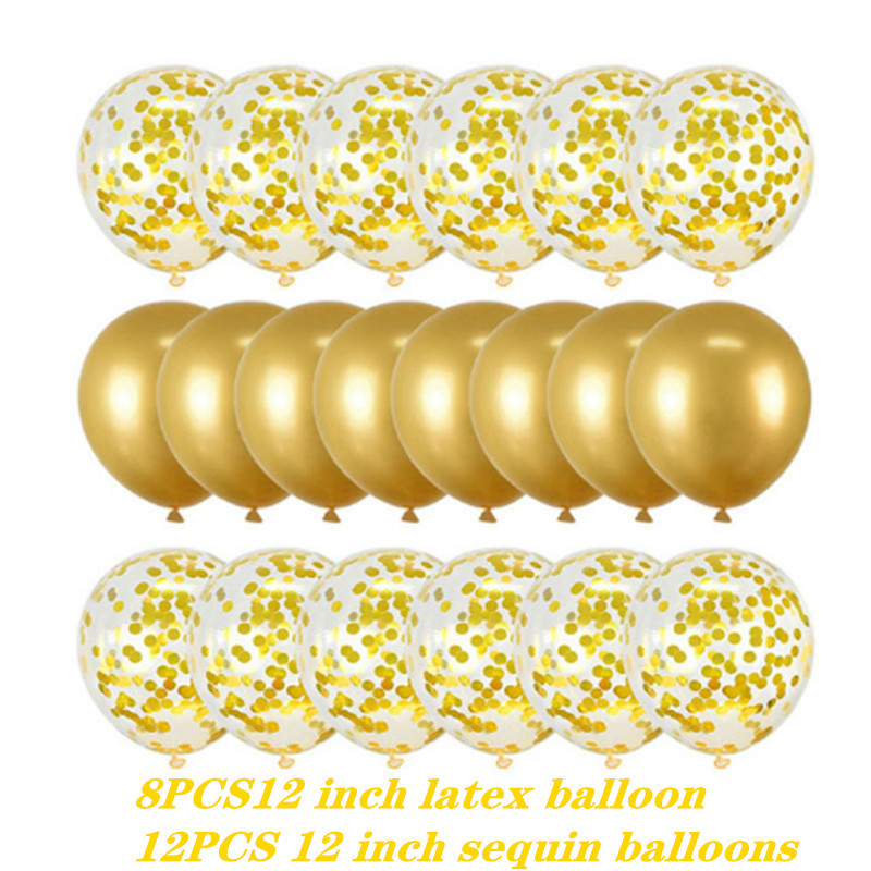 20 vnt 12 colių 1-ojo gimtadienio vakarėlio vestuvių dekoravimo šventės reikmenys metalo spalvų derinio latekso balionas