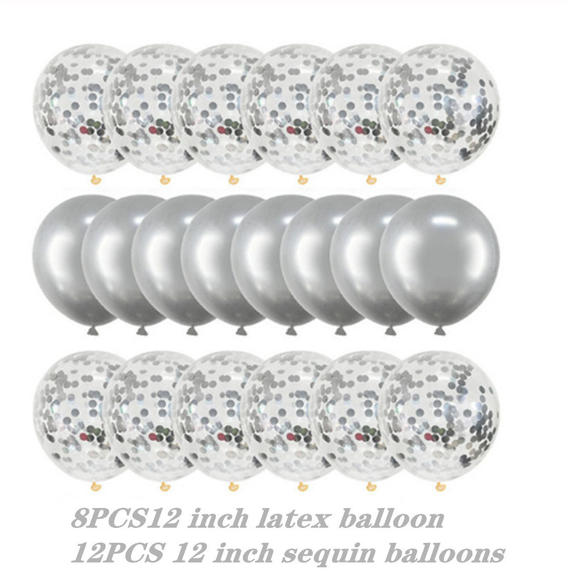 20 vnt 12 colių 1-ojo gimtadienio vakarėlio vestuvių dekoravimo šventės reikmenys metalo spalvų derinio latekso balionas