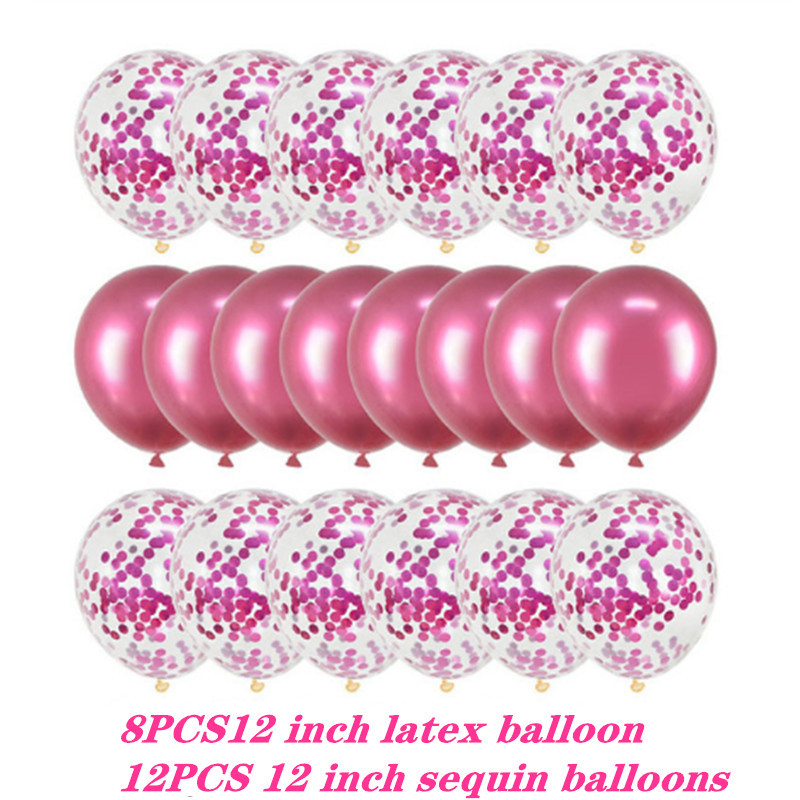 20 vnt 12 colių 1-ojo gimtadienio vakarėlio vestuvių dekoravimo šventės reikmenys metalo spalvų derinio latekso balionas