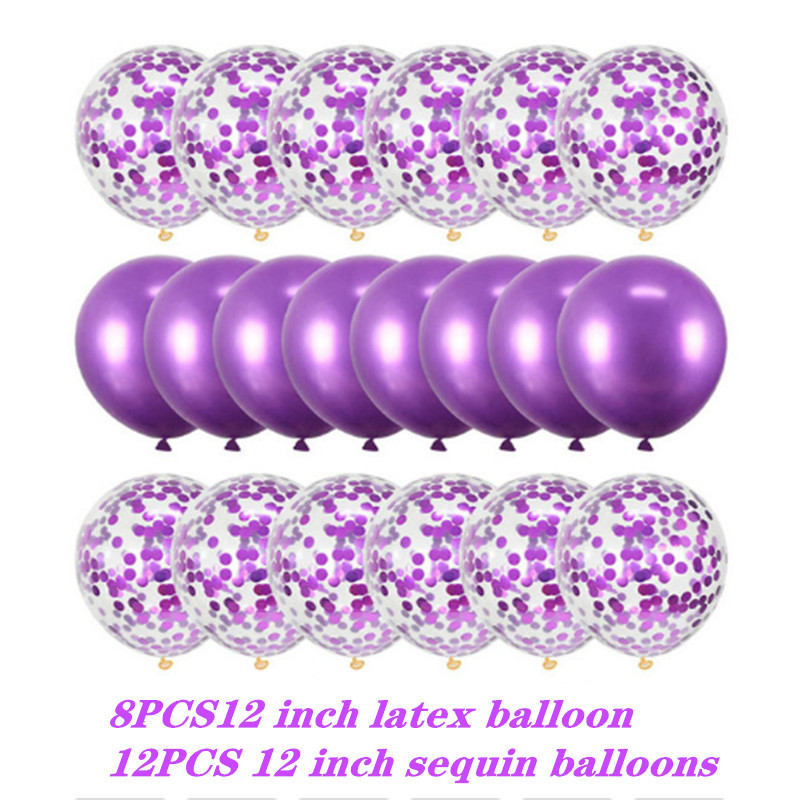20 vnt 12 colių 1-ojo gimtadienio vakarėlio vestuvių dekoravimo šventės reikmenys metalo spalvų derinio latekso balionas