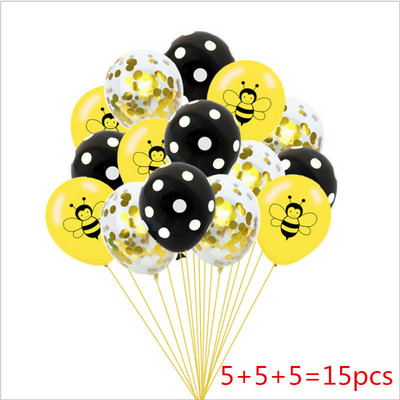 12 hüvelykes születésnapi parti babazuhany dekoráció rajzfilm méh flitteres léggömb készlet