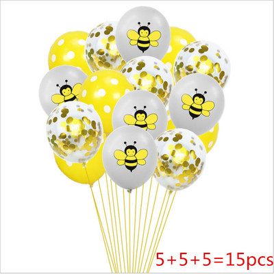 12 hüvelykes születésnapi parti babazuhany dekoráció rajzfilm méh flitteres léggömb készlet