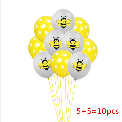 12 hüvelykes születésnapi parti babazuhany dekoráció rajzfilm méh flitteres léggömb készlet