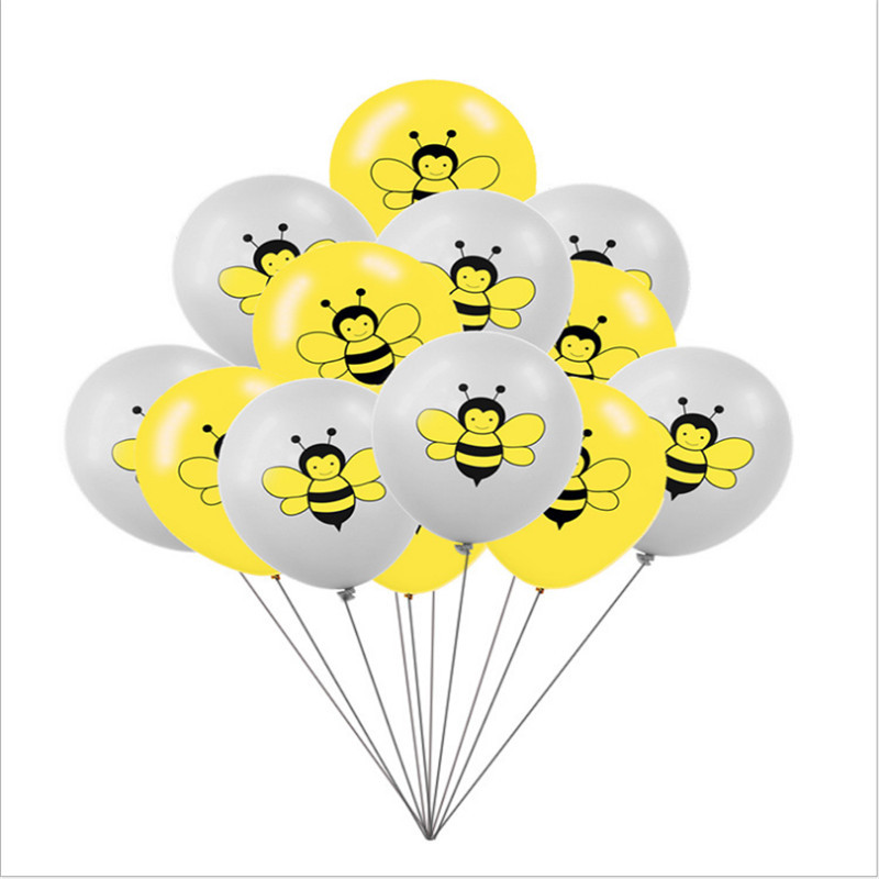 12 hüvelykes születésnapi parti babazuhany dekoráció rajzfilm méh flitteres léggömb készlet