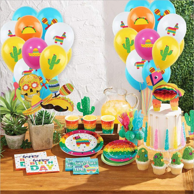 25 buc. Set de decorațiuni pentru petreceri tematice cu baloane mexicane Alpaca Cactus Combinație de baloane petrecere de aniversare pentru copii