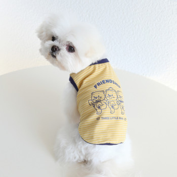 Μικρό γιλέκο σκύλου Καλοκαιρινό ανοιξιάτικο πουκάμισο μόδας για κατοικίδια Γάτα Χαριτωμένο πουλόβερ με κινούμενα σχέδια κουτάβι μαλακά επώνυμα ρούχα Chihuahua Poodle Yorkshire