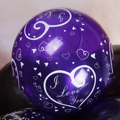 I LOVE YOU tipărire litere dublă inimă rotundă balon decorativ din latex propunere romantică pentru a exprima nunta violet roșu 2.8g