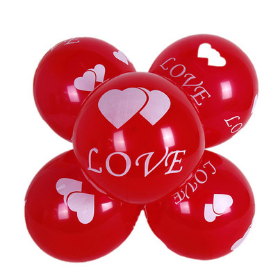 I LOVE YOU tipărire litere dublă inimă rotundă balon decorativ din latex propunere romantică pentru a exprima nunta violet roșu 2.8g