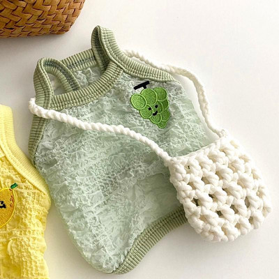 Citromos nyomtatás Kisállat Sling Mellény Nyári Kutyák Ruhák Egyszínű kutyapóló Vékony Légáteresztő narancssárga kis közepes Chihuahua Perro