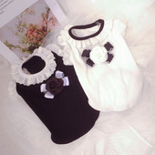 Kisállat Egyszerű Trend Mellény Ruhák Schnauzer Teddy Kiskutya Kölyök Macska Fekete-fehér mellény