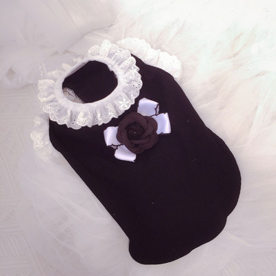 Kisállat Egyszerű Trend Mellény Ruhák Schnauzer Teddy Kiskutya Kölyök Macska Fekete-fehér mellény