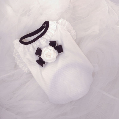 Kisállat Egyszerű Trend Mellény Ruhák Schnauzer Teddy Kiskutya Kölyök Macska Fekete-fehér mellény