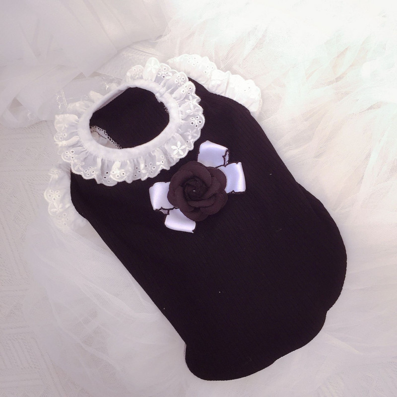 Kisállat Egyszerű Trend Mellény Ruhák Schnauzer Teddy Kiskutya Kölyök Macska Fekete-fehér mellény