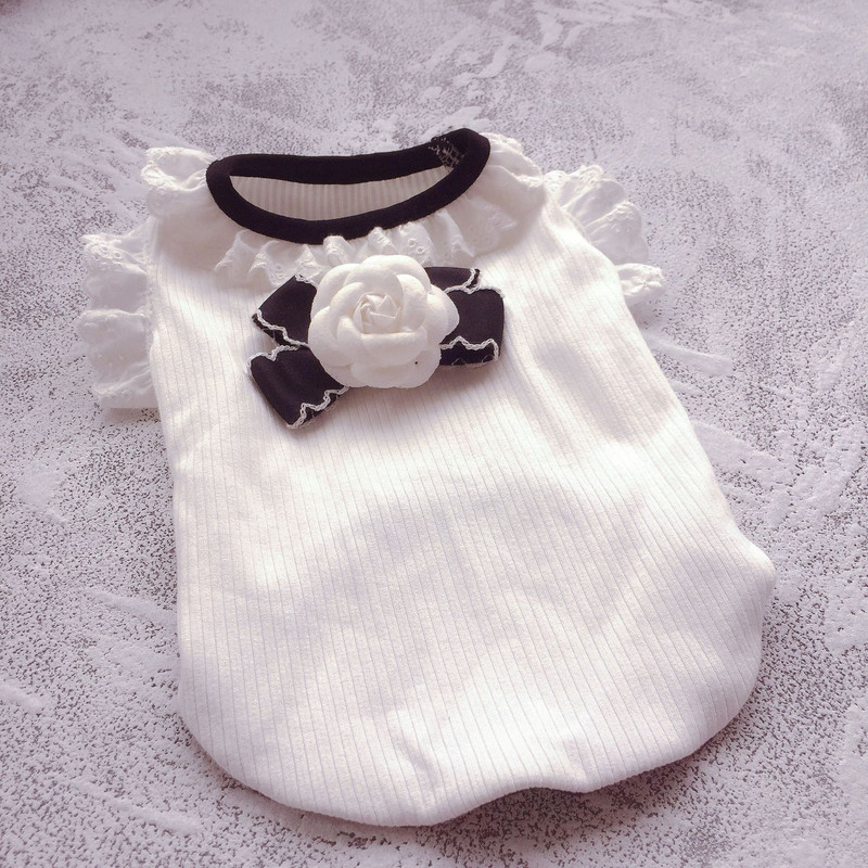 Kisállat Egyszerű Trend Mellény Ruhák Schnauzer Teddy Kiskutya Kölyök Macska Fekete-fehér mellény