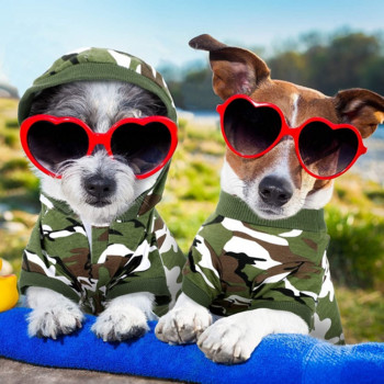Суичър с камуфлаж за домашни кучета Сладък топъл суичър за домашни любимци Тениска Пролетно и есенно облекло Меки и удобни дрехи за кучета Консумативи