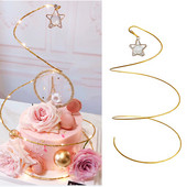 1 vnt tortas, papuoštas aukso sidabro krištolo žvaigždžių apskritimais, palinkėjimų medžiais, suknelių papuošalais torto stovo rėmo puošmena