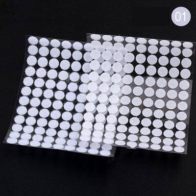 100 Pairs Spēcīgas pašlīmējošas stiprinājuma lentes apaļas punktu uzlīmes neilona āķa cilpa uzlīmes lentes šūšanas amatniecības piederumi 10 mm 15 mm