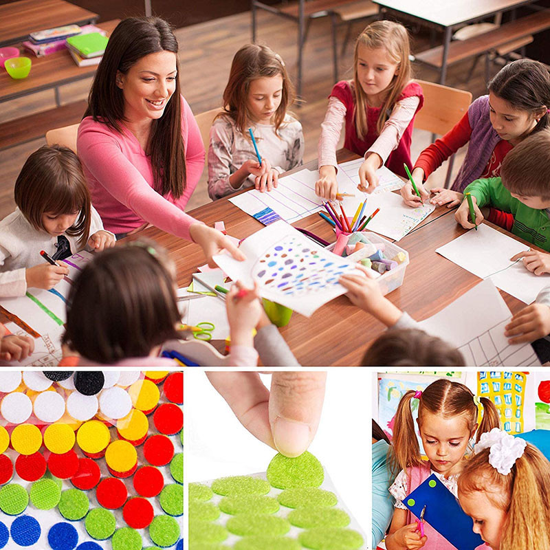 100 Pairs Spēcīgas pašlīmējošas stiprinājuma lentes apaļas punktu uzlīmes neilona āķa cilpa uzlīmes lentes šūšanas amatniecības piederumi 10 mm 15 mm