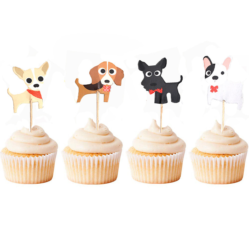 Decorații pentru cupcake pentru cățeluș și câine cu tema pentru animale de companie Baby Shower, petrecere de aniversare, cupcake, decorațiuni pentru tort