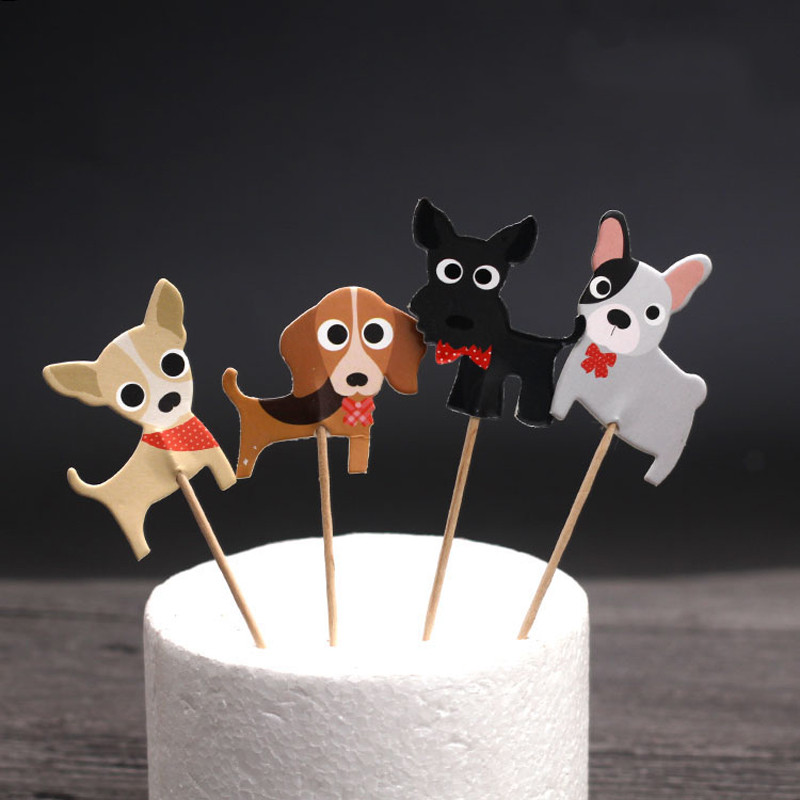 Decorații pentru cupcake pentru cățeluș și câine cu tema pentru animale de companie Baby Shower, petrecere de aniversare, cupcake, decorațiuni pentru tort