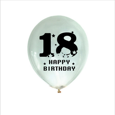 10db 12 hüvelykes 18. születésnapi party-dísz ünnepi partikellékek digitálisan nyomtatott latex léggömb