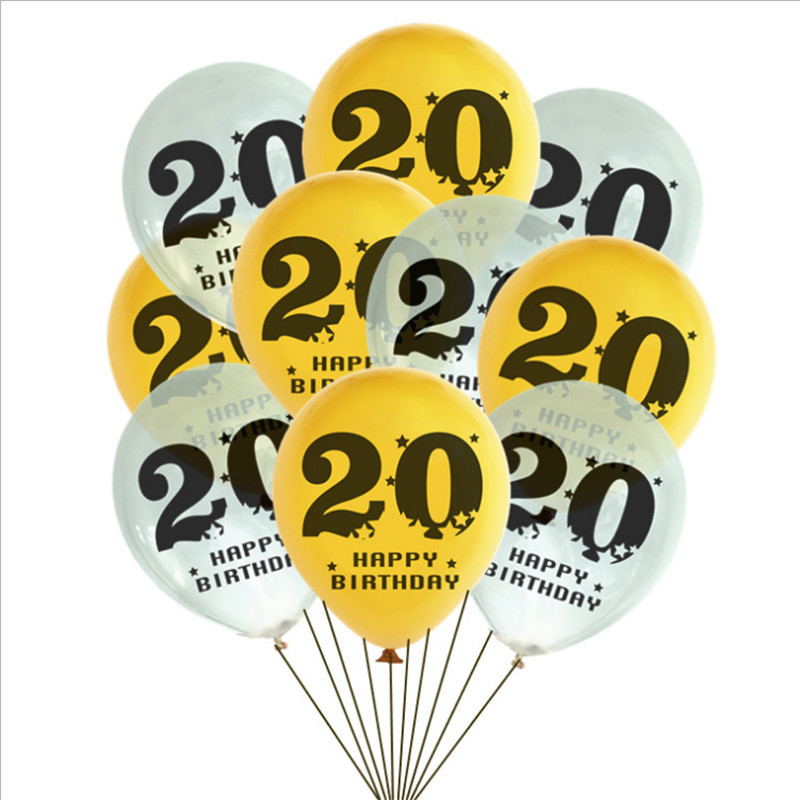 10db 12 hüvelykes 18. születésnapi party-dísz ünnepi partikellékek digitálisan nyomtatott latex léggömb