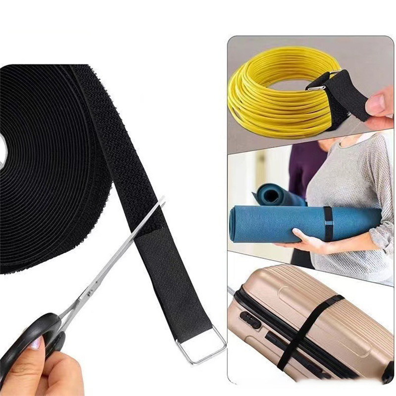 2 méteres horog és hurok integrált nejlon rögzítő szalag hátoldali csat szíj kábelkötegelők tetszés szerint vághatók rögzítő öv