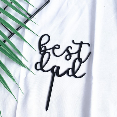 2023 Boldog Apák napi tortafedő arany fekete akril Legjobb apa tortafedő apák napjához, apa születésnapi party tortadíszekhez