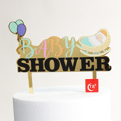 Ő vagy ő születésnapi tortasütők fiú vagy lány festett akril torta zászlók babazuhany születésnapi buli tortasütés dekor Ő vagy ő