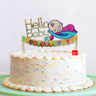 Ő vagy ő születésnapi tortasütők fiú vagy lány festett akril torta zászlók babazuhany születésnapi buli tortasütés dekor Ő vagy ő