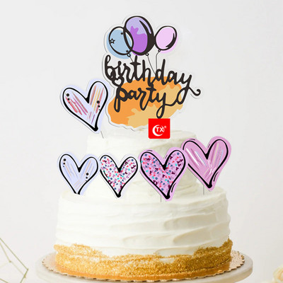 Ő vagy ő születésnapi tortasütők fiú vagy lány festett akril torta zászlók babazuhany születésnapi buli tortasütés dekor Ő vagy ő