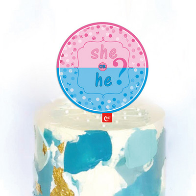 Ő vagy ő születésnapi tortasütők fiú vagy lány festett akril torta zászlók babazuhany születésnapi buli tortasütés dekor Ő vagy ő