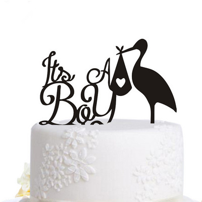 Ő vagy ő születésnapi tortasütők fiú vagy lány festett akril torta zászlók babazuhany születésnapi buli tortasütés dekor Ő vagy ő