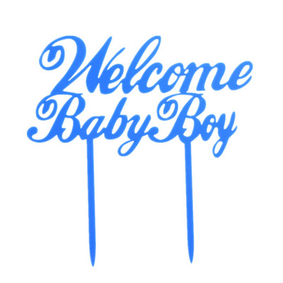 Ő vagy ő születésnapi tortasütők fiú vagy lány festett akril torta zászlók babazuhany születésnapi buli tortasütés dekor Ő vagy ő