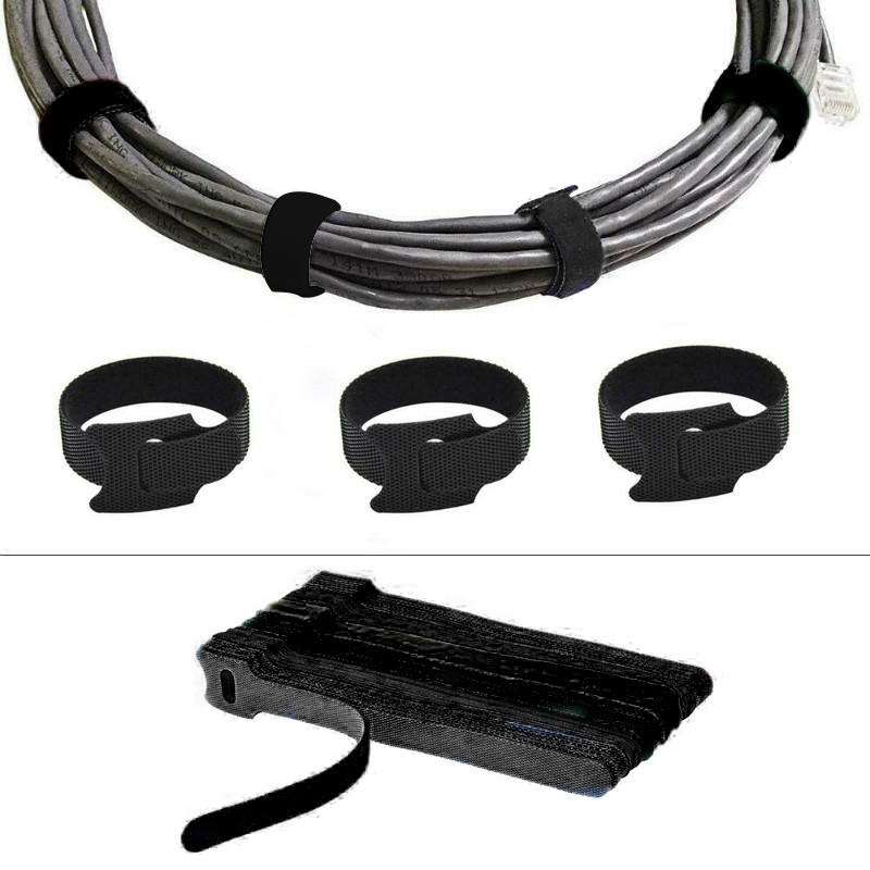 50 bucăți bandă fixă autoadezivă din nailon sârmă de prindere pentru cabluri reutilizabile cu cârlig și buclă de fixare bandă curea sârmă sârmă